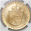 Image 2 : Liechtenstein (struck in Bern, Switzerland), 100 franken, 1952, NGC UNC details / cleaned.
