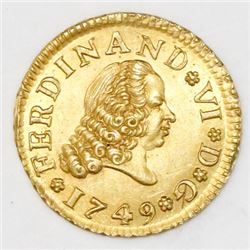 Madrid, Spain, bust 1/2 escudo, Ferdinand VI, 1749JB.