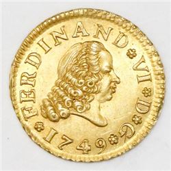 Madrid, Spain, bust 1/2 escudo, Ferdinand VI, 1749JB.