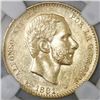 Image 1 : Madrid, Spain, 25 pesetas, Alfonso XII, 1881MS-M, with 18-81 inside six-point stars, NGC AU 58.