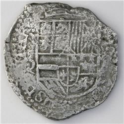 Potosi, Bolivia, cob 8 reales, Philip III, assayer Q.
