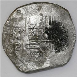 Mexico City, Mexico, cob 8 reales, Philip IV, 16(??)P.