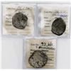 Image 2 : Lot of three Potosi, Bolivia, cobs (one 4R and two 2R), Philip IV, assayer TR or not visible.