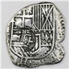Image 1 : Potosi, Bolivia, cob 4 reales, (1651-2)E, with crowned-dot-F-dot countermark on shield.