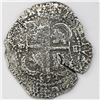 Image 1 : Potosi, Bolivia, cob 8 reales, 1652E post-transitional (Transitional Type VIII/B), 1-PH-6 at top.