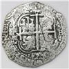 Image 1 : Potosi, Bolivia, cob 8 reales, 1653E, dot-PH-dot at top.