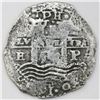 Image 2 : Potosi, Bolivia, cob 8 reales, 1653E, dot-PH-dot at top.