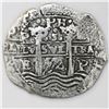 Image 2 : Potosi, Bolivia, cob 8 reales, 1654E, dot-PH-dot at top.