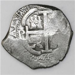 Potosi, Bolivia, cob 4 reales, 1670E.