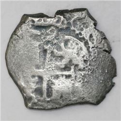 Potosi, Bolivia, cob 2 reales, 1676E.