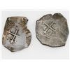 Image 2 : Lot of two Mexico City, Mexico, cob 8 reales, Charles II, assayers not visible.