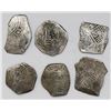 Image 1 : Lot of six Mexico City, Mexico, cob 4 reales, Philip IV and Charles II, assayers not visible.