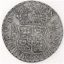 Mexico City, Mexico, pillar 8 reales, Philip V, 1738MF.