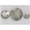 Image 1 : Lot of three coins: Mexico bust 8R 1783FF; Lima bust 2R 1777MJ; and Mexico pillar 1R 1769M.