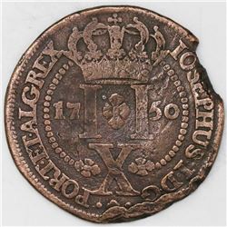 Azores, copper 10 reis, 1750.