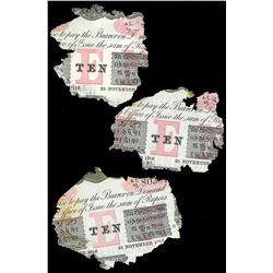 Lot of four Calcutta, British India, 10 rupees, 25-1-1916, series AC 48, serials not visible.