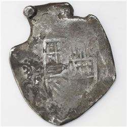 Mexico City, Mexico, cob 8 reales, Philip IV, assayer P (ca. 1660s).