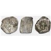 Image 2 : Lot of three Mexico City, Mexico, cob 8 reales, Philip IV, Charles II and Philip V, assayers not vis