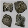 Image 1 : Lot of four Mexico City, Mexico, cob 4 reales, various periods, assayers not visible.