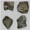 Image 2 : Lot of four Mexico City, Mexico, cob 4 reales, various periods, assayers not visible.