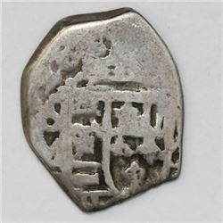Mexico City, Mexico, cob 1 real, 1728/7(D), rare.