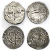 Image 2 : Lot of four Potosi, Bolivia, cob 8 reales, Philip II, assayer B (various periods).