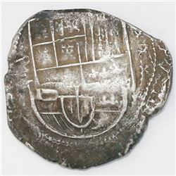 Potosi, Bolivia, cob 8 reales, 1630T, denomination x-8-x.