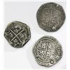 Image 2 : Lot of three Potosi, Bolivia, cob 2 reales, Philip II and III, assayers A/B, B (5th period, borders 