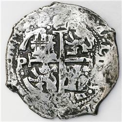 Potosi, Bolivia, cob 8 reales, 1664E.