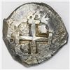 Image 1 : Potosi, Bolivia, cob 8 reales, 1752q, mintmark and assayer transposed in pillars (rare).