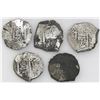 Image 2 : Lot of five Potosi, Bolivia, cob 8 reales: 1740M, 1755q, 1762V-(Y), 1766V-Y, 1767V-(Y) and 1771V-(Y)