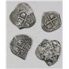 Image 1 : Lot of four Potosi, Bolivia, cob 1R of Charles II: 1672E, 1681V, 1690VR and 1694VR.