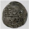 Image 1 : Guatemala, "moclon" 2 reales, crown countermark (1662) on a Potosi, Bolivia, cob 2 reales, Philip IV