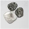 Image 1 : Lot of three Spanish / Spanish colonial cob minors: Seville 2R Philip III assayer B; Potosi 1R Phili