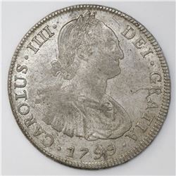 Potosi, Bolivia, bust 8 reales, Charles IV, 1799PP.