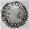 Image 1 : Santiago, Chile, bust 2 reales, Charles III, 1788DA.