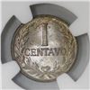 Image 2 : Colombia, copper-nickel 1 centavo, 1919, larger second 9, NGC MS 63, ex-Roberts (stated on label).