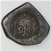 Image 2 : Costa Rica, 2 reales, 1846JB counterstamp (Type V) on a Potosi, Bolivia, cob 2 reales of the mid-170