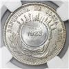 Image 1 : Costa Rica, 50 centimos, 1923 counterstamp (Type VIII) on a Costa Rico 25 centavos 1893-Heaton, NGC 