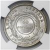 Image 2 : Costa Rica, 50 centimos, 1923 counterstamp (Type VIII) on a Costa Rico 25 centavos 1893-Heaton, NGC 