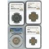 Image 1 : Lot of four Costa Rica coins: 2 colones, 1954, NGC MS 64; 1 colon, 1937, NGC MS 64; 50 centimos, 194