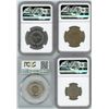 Image 2 : Lot of four Costa Rica coins: 2 colones, 1954, NGC MS 64; 1 colon, 1937, NGC MS 64; 50 centimos, 194