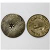 Image 1 : Lot of two Costa Rican brass coffee tokens, 1890s.