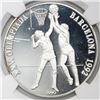 Image 1 : Cuba, proof 10 pesos, 1990, Barcelona Olympics / Basketball, NGC PF 67 Ultra Cameo.