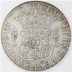 Mexico City, Mexico, pillar 8 reales, Charles III, 1763MF.