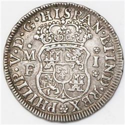 Mexico City, Mexico, pillar 1 real, Philip V, 1736MF.