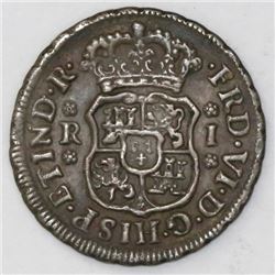 Mexico City, Mexico, pillar 1 real, Ferdinand VI, 1747M.