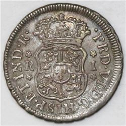 Mexico City, Mexico, pillar 1 real, Ferdinand VI, 1753M.