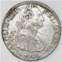 Mexico City, Mexico, bust 8 reales, Charles IV, 1795FM.