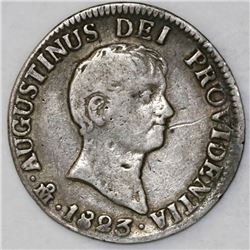 Mexico City, Mexico, 2 reales, 1823JM, Iturbide.